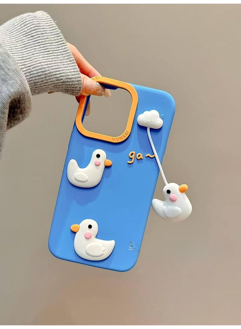 Ecosystem Stylish 3D Cartoon Case Compatible for iPhone 16 Pro Max, All-Round Protection, Anti-Slip, Scratch-Resistant, and Fun Aesthetic Cover IPhone 16 pro max (Blue Duck) - Image 2